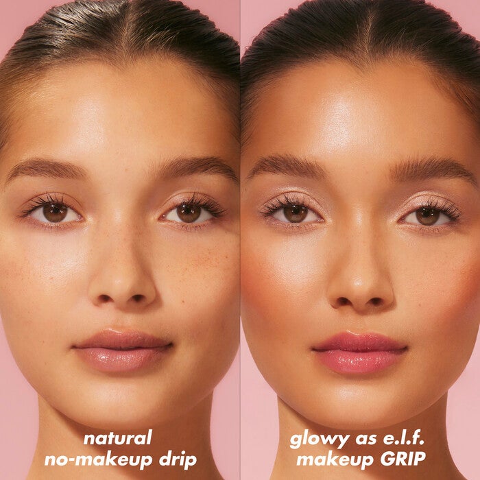 Before and After Use of Power Grip Face Primer with Niacinamide